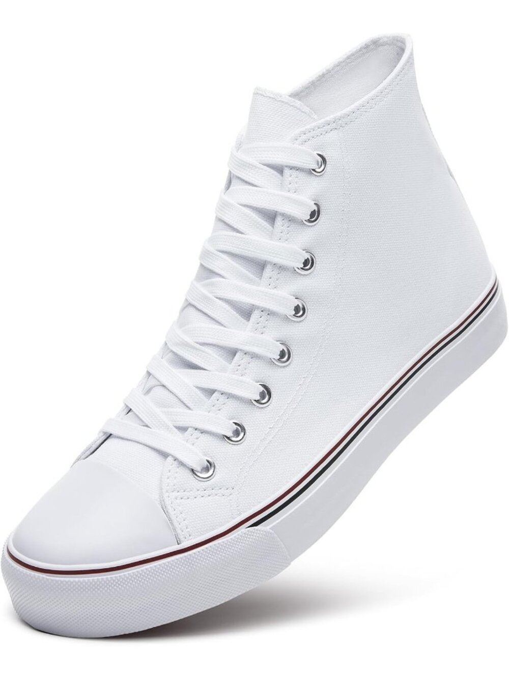 Men's White Tennis Shoes Classic Lace Up High  Top Athletic Running Sneaker
